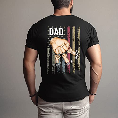 Personalized-Best-Dad-Ever-T-Shirt-with-Kids-Name-Custom-Dad-Grandpa-American-Flag-Shirt-Fist-Bump-Dad-Shirt-Fathers-Day-T-Shirt-Gift-for-Husband-Dad-Grandpa-Gift-from-Kids Personalized Best Dad Ever T Shirt with Kids Name Custom Dad Grandpa American Flag Shirt Fist Bump Dad Shirt Fathers Day T Shirt Gift for Husband Dad Grandpa Gift from Kids