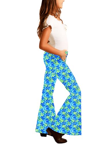 Image of Deerose Girls Halloween Hippie Bell Bottom Pants High Waist Flare Pants 5-14 Years