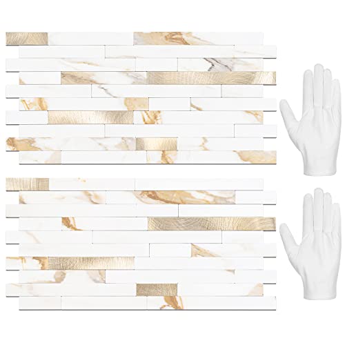STICKGOO Calacatta Gold PVC Backsplash Tiles