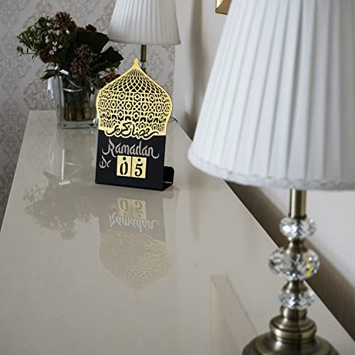 Ramadan Calendar | Days Of Ramadan | Countdown To Eid | Good Deeds Calendar | Ramadan Eid Decoration | Gift For Muslims | Table Decor | (Gold) #TOP5