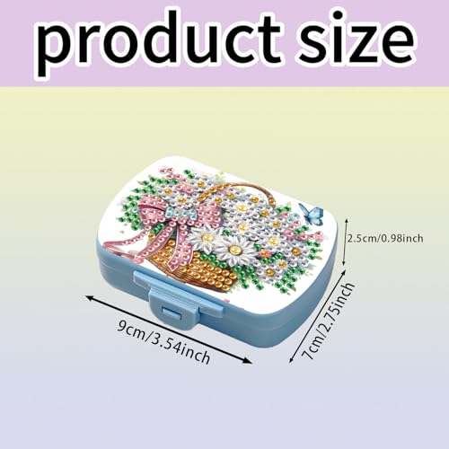 Image of ARTopet Diamond Art Painting Mini Storage Box with 6-Grid Creative Design Compact Portable Small Case for Purse Travel Daily-Flower Basket01