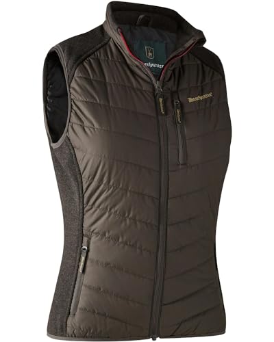 Deerhunter Lady Caroline Gepolsterte Weste mit Strick Brown-Blatt