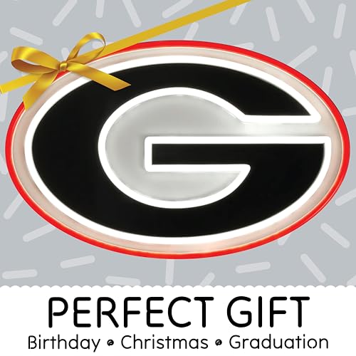 University of Georgia Bulldogs Neon Sign – Perfect UGA Gift for Men and Women Fans and College Students for Office, Man Cave, Dorm, Wall Decor (Georgia Bulldogs) by PartyKandy - Used condition - US$25.07