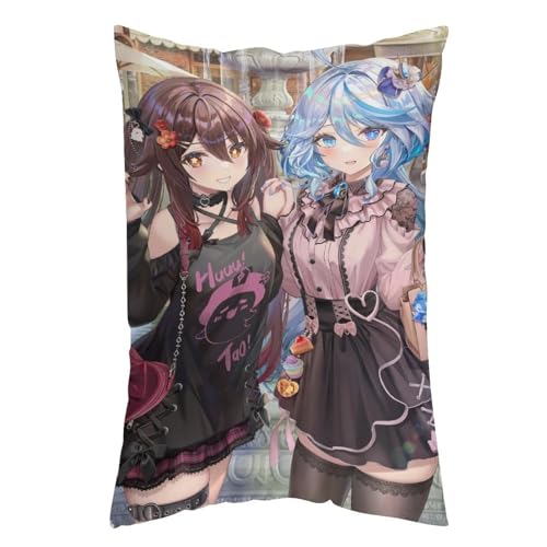 VTUBER ホロライブ 地雷胡-桃&フリーナ 抱き枕カバー 抱きまくら クッションカバー 置物 座布団 アニメ グズ い背当て飾り 萌えグッズ 雑貨 可愛 店飾り インテリア 12 "x20 "