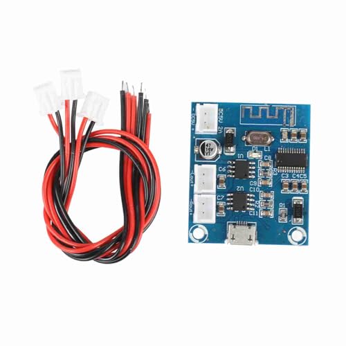 Plyisty Modulo Amplificatore Bluetooth 4.2 5W+5W – Scheda Stereo Per Altoparlanti DIY, Alimentazione 3.7-5V DC, USB E Batteria Li-ion - 2