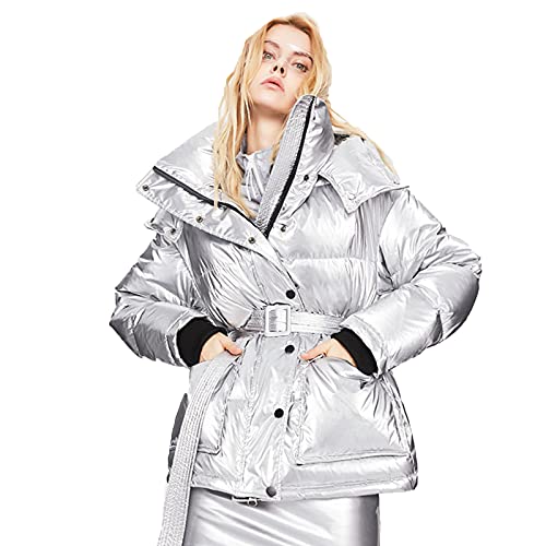 Doudoune femme capuche courte en duvet de canard blanc pour l'hiver