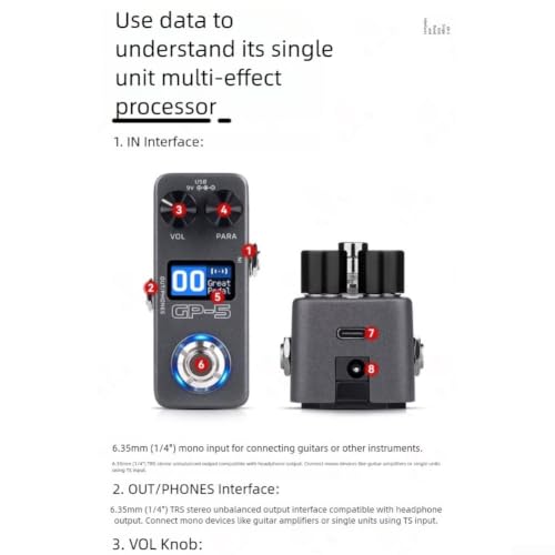Processeur d'effets guitare compact avec carte son pour home studio - 8