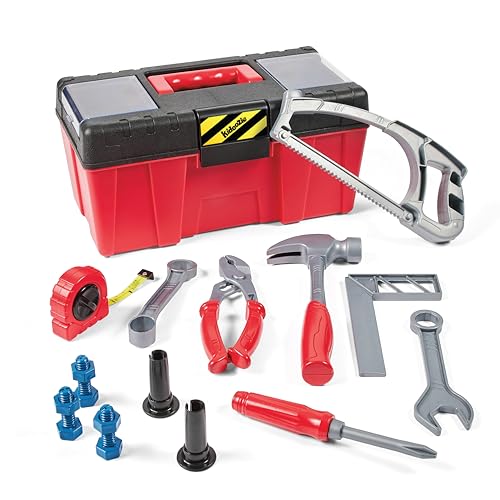 Kidoozie My First Toolbox - Build, Imagine & Learn with 19 Tools - The Perfect Pretend Play Set for Ages 3+