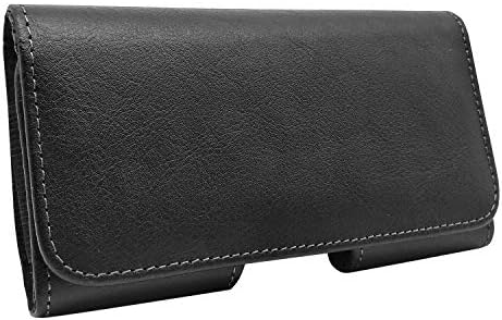 QBeau ベルトケース 横型 スマホポーチ スマートフォン 本革 iPhone13 Pro Max iPhone XS Max 8 Plus 7 Plus/GALAXY Note 9 Note 8/HuaWei P30 Pro ベルト スマホ スマホケース 携帯電話用 ブラック