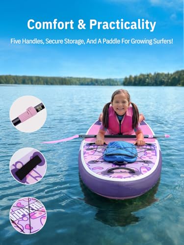 Image of Niphean (Extra Large) Inflatable Paddle Board, SUP for 2+1 People /Family 500lbs Capacity Stand Up Paddle Board with SUP Accessories, StabilTrac Fin Non-Slip Paddleboard for Adults