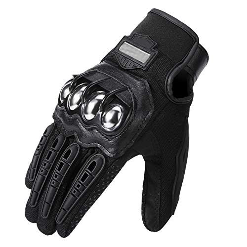 Sangmei Luvas masculinas para motocicleta Luvas de dedo completo para motocicleta Luvas de resistênc