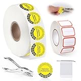 JaneYi Prüfplaketten Set 1200 Stück Nächster Prüftermin Selbstklebend Mehrjahresprüfplaketten 2025-2030 Ø30mm Wartungsaufkleber Nächste Prüfung mit 500 Leeren Aufklebern und Lochzange