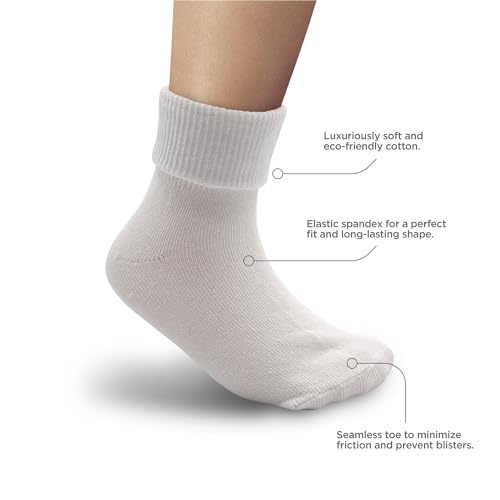 PICCOLO HOSIERY 6 Pairs Boys & Girls Cotton Ankle Socks – Triple Roll Cuff, School Uniform2
