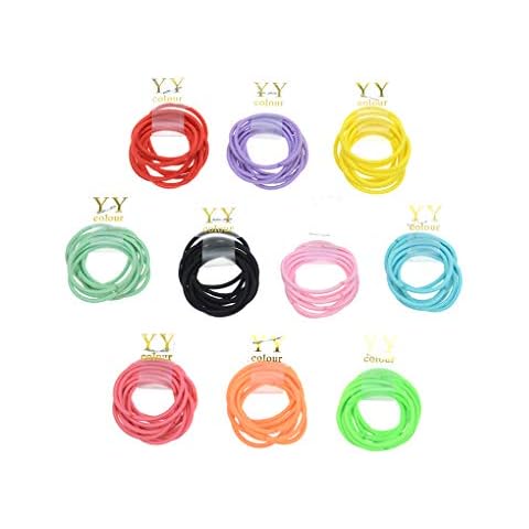 100pcs 2mm Candy Color Baby Girls' Elastic Hair Bands Bobbles Accessories for Toddlers Cover