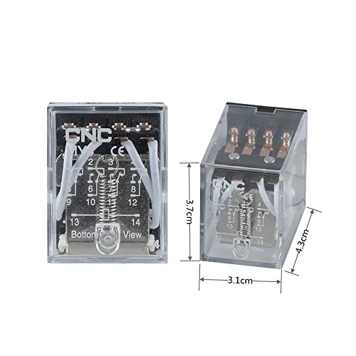 Relais électromagnétique MY4 AC 220V avec base 14 broches sur rail DIN - 4
