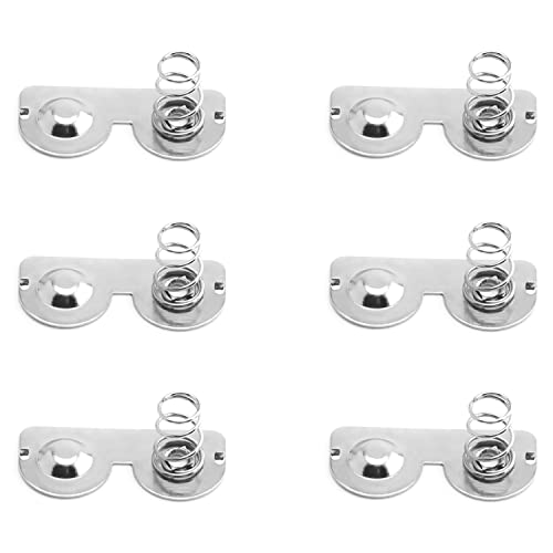 Heyiarbeit 50Pcs Battery Springs AA Metal Contact Plate Replacement Negative to Positive Conversion Spring Contact for Remote Control Battery Charger Inner Semicircle Nickle Plated 26.5x12mm