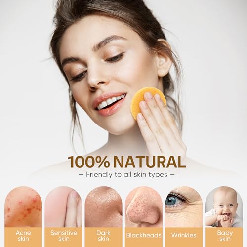 GAINWELL 50 komprimierte Gesichtsschwämme, GAINWELL Zellulose-Gesichtsschwämme, 100 Naturkosmetik-Spa-Schwämme zur Gesichtsreinigung, Peeling-Maske, Make-up-Entfernung