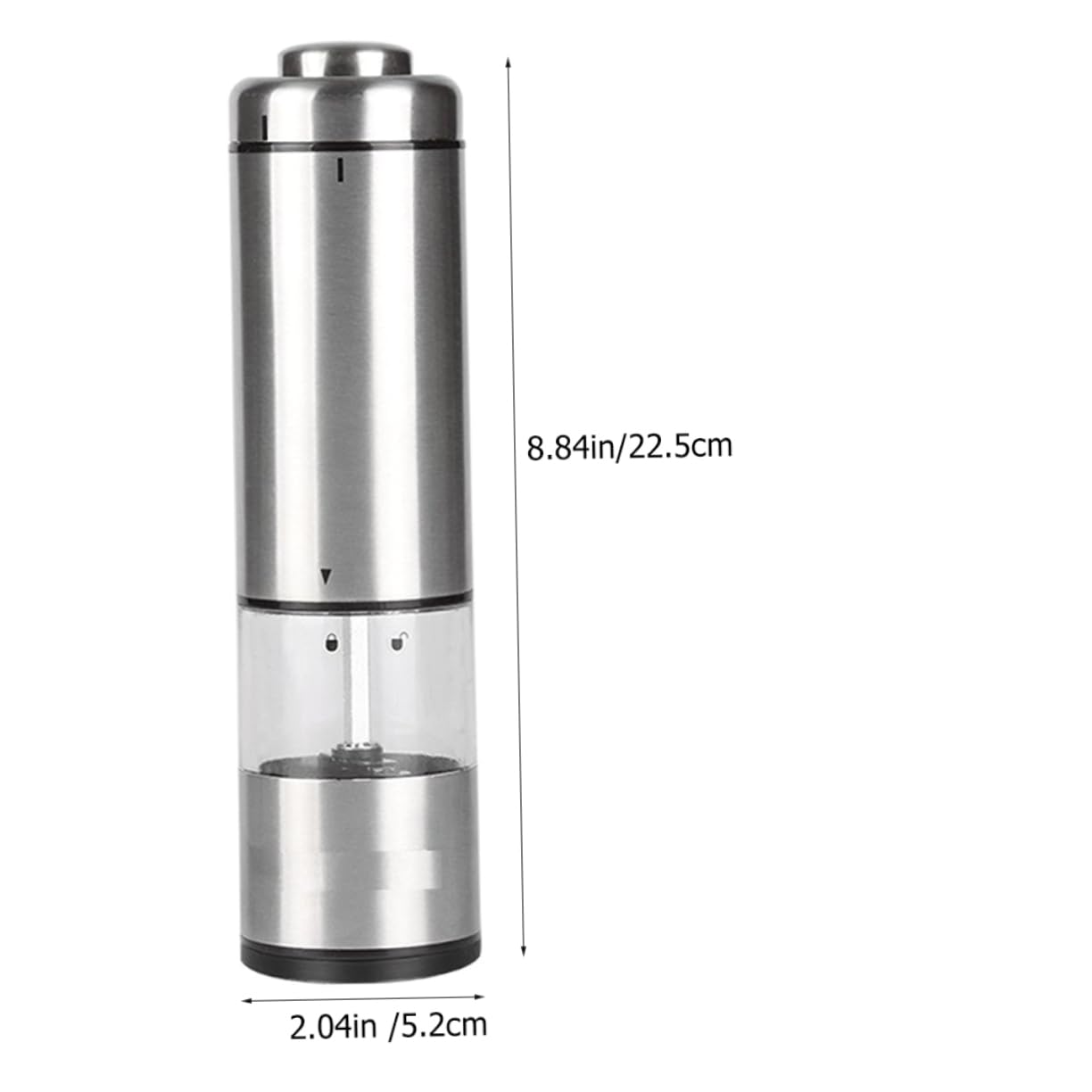 SOLUSTRE Electric Pepper Grinder Easy to Use Kitchen Gadget for Sea Salt Pepper for Home Restaurant Present Giving Compact Design with High Grade Grinding