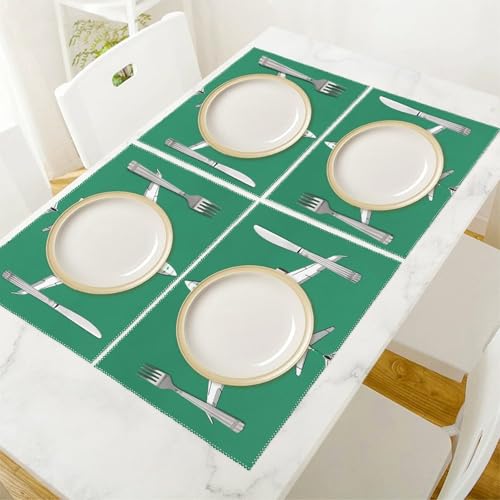 Set de table avion vert résistant à la chaleur infroissable x6 - 6