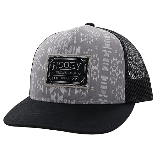 Hooey Doc Adjustable Mesh Back Trucker Hat With Logo Patch (Grey/Black) #TOP18