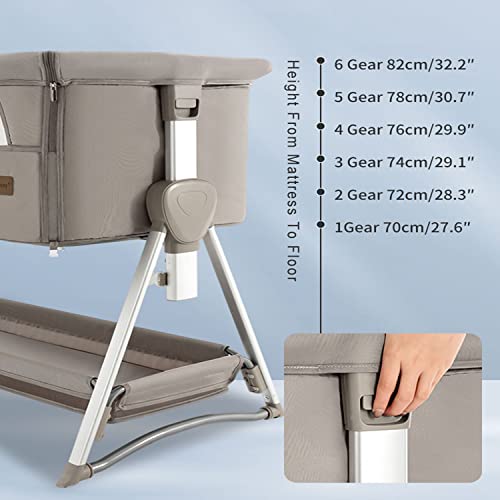 Steanny Baby Beside Sleeper Rocking Cribs Luxury Newborn Sleeping Bassinet Portable Travel Infant Bed For 0-6M Cradle (Khaki) #TOP4