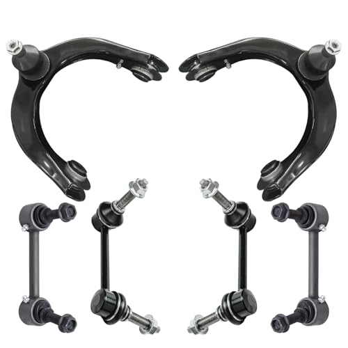 Image of Detroit Axle - 6pc Control Arms Kit for Jeep 2011-2015 Grand Cherokee Dodge Durango, 2 Front Upper Control Arms with Ball Joint 4 Front and Rear Sway Bar End Links 2012 2013 2014 Replacement