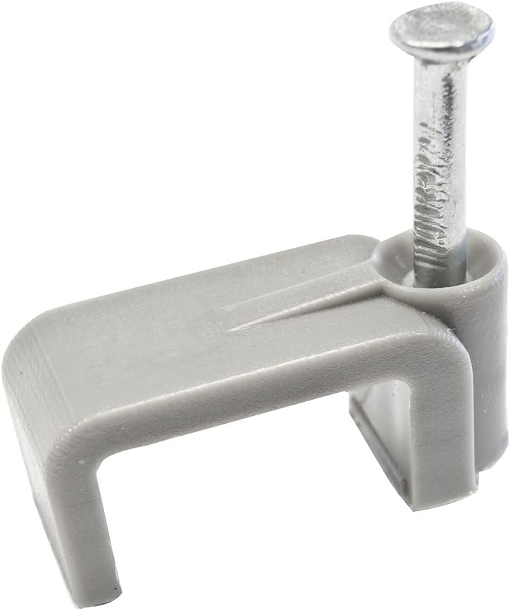 Twin & Earth Cable Clips & Fixing Nails Grey Flat Plastic 4-6 mm (7 x 14 mm) - 200 Clips (2 Full Boxes), 4 - 6 Mm, 200 Clips (2 Boxes) - Image 3