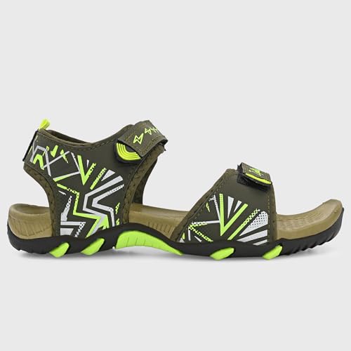 Image of Centrino Men's Phylon Sandals |Adjustable Velcro Strap Athletic Sandals |Geometric Wave Pattern Open Toe|Durable Rubber Sole Outdoor Water Sandals for Summer Beach Hiking Walking & Casual Wear (9352)