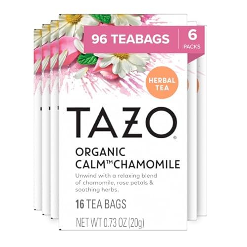 TAZO Calm Chamomile Herbal Tea Bags, Caffeine Free, 96...