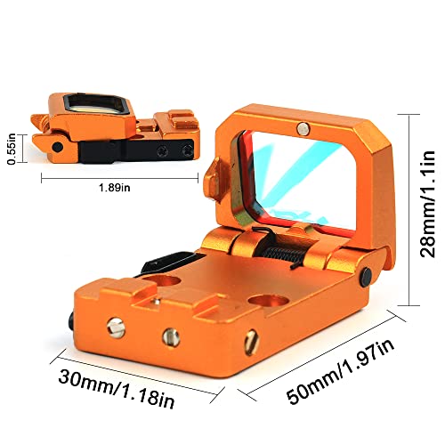 Flip Up Red Dot Compact Flip Reflex Sight Red Dot Compact RMR Flip for Mounts and Slides for Outdoor Hunting with Heightened Base for Rifle Pistol Handgun (Orange) - Thumbnail 6