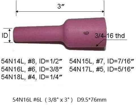 Image of RIVERWELD TIG Gas Lens Ceramic Cup 54N series 4L#, 5L#, 6L#, 7L#, 8L# 10pcs