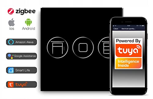 Interrupteur volet roulant Tuya commande tactile wifi store noir