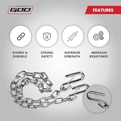 Trailer Hitch Safety Chain with S-Hook and Latch, Steel (Single) (5000 lb Capacity)