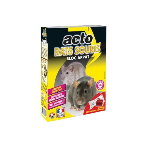 ACTO Blocs appats rats et souris : solution durable contre l'humidité HYDRO7