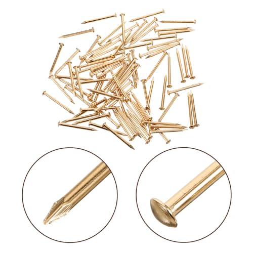 Clavos para muebles de bronce 100 unidades cabeza redonda para bricolaje miniatura 7