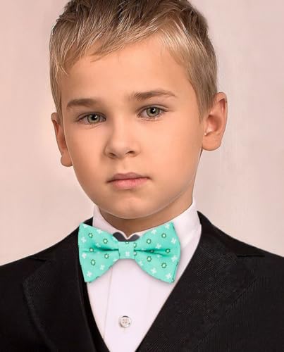 Image of HISDERN Bow Ties for Boys Pre Tied Toddler Bow Tie Adjustable Kids Bowties Clip On Fun Patterned Bowties for Wedding Party