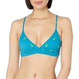 Amazon Essentials Damen Klassisches Bikini-Oberteil, Leichter Halt, Bademode, Blau, Ananas, 38