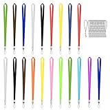 BELIOF 20 Pcs Laniere à Porte-Clef en Nylon Multicolore Cordon à Porte-Badge avec Boucle Pour Téléphone Mobile Carte de Nom Porte-Clé Etiquette ID USB MP4 à Exposition Bureau