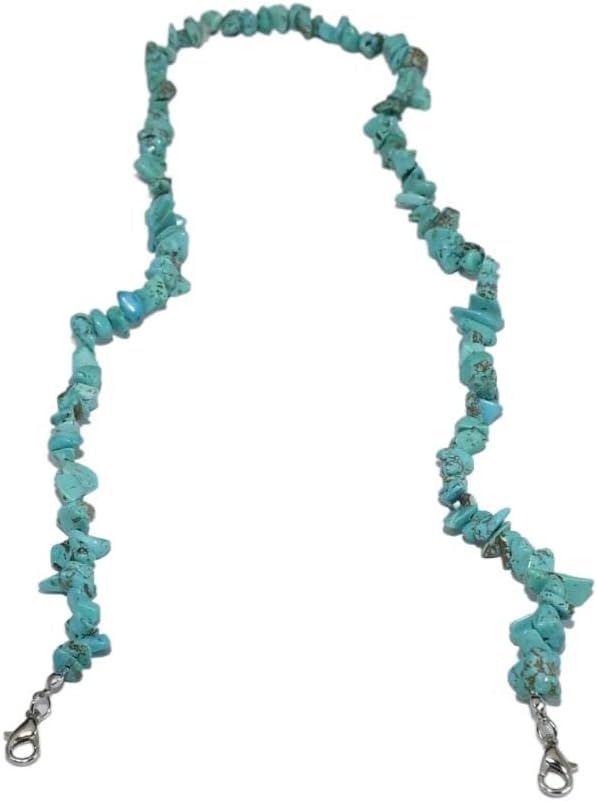 HOOENG Lanyard Glasses Chains for Women Turquoise Beaded Face Mask Lanyard Stylish Glasses Cord Eyewear Retainer (Color : Blue, Size : 19.69 inches)