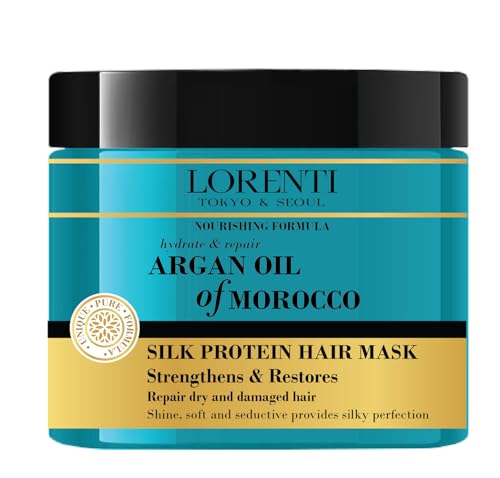 Lorenti Mascarilla acondicionadora profunda para el cabello, 500 ml, para cabello seco, dañado, denso y encrespado, contiene vitamina B7 y proteínas para equilibrar e hidratar el cabello, 16.9 onzas
