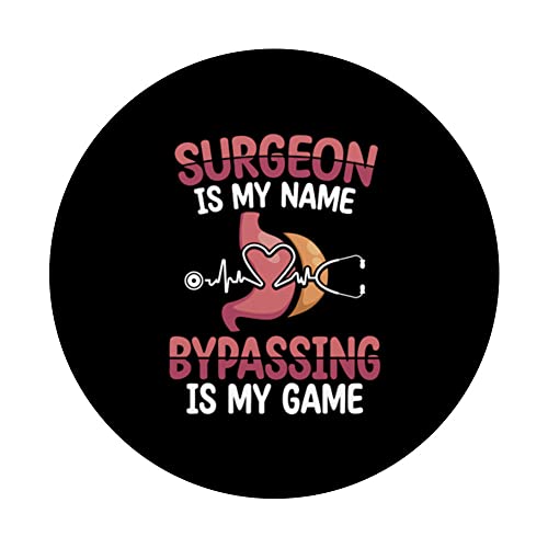 Gastric Surgeon Bariatric Downsizing Sleeve Surgery PopSockets Swappable PopGrip, Black - Image 3