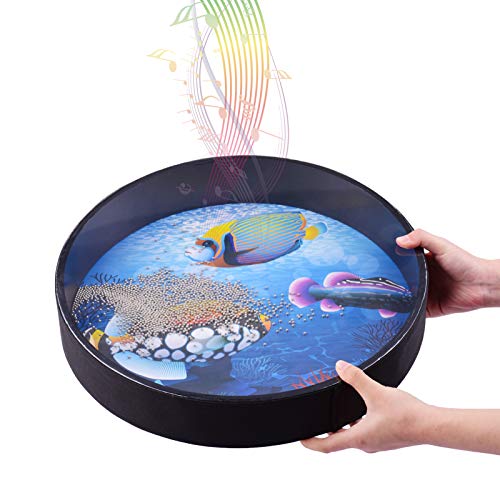 16 Inch Black Wooden Ocean Drum with PVC Head for Musical Gift