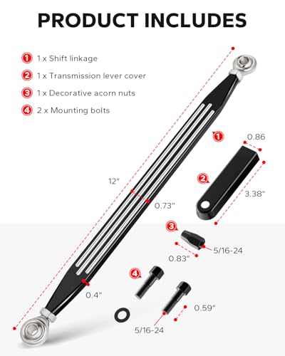 Amazicha Black Shift Linkage Compatible for Harley Davidson Softail Touring Road King Electra Glide Road Glide 1980-2024