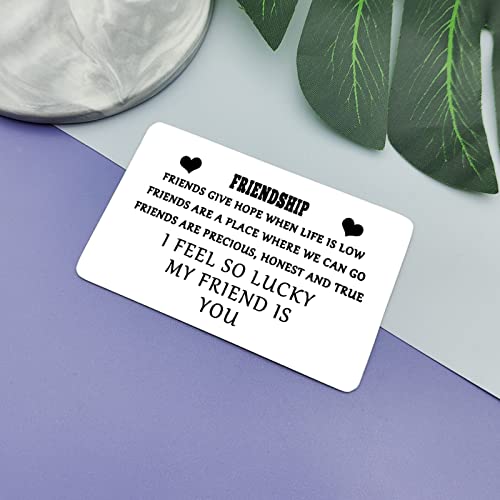 Best Friends Gift Wallet Insert Card Birthday Gift for Women Men Friendship Jewelry Gift for Friends Bestie Wedding Anniversary Jewelry Gift for Sister Brother Christmas Graduation Metal Wallet Card4