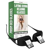 Evelots Laying Down Reading Glasses - Look Down Bed Readers - High Definition - Lazy Bed Prism Spectacles Horizontal Glasses - Read and Watch TV in Bed - Use Over Your Glasses