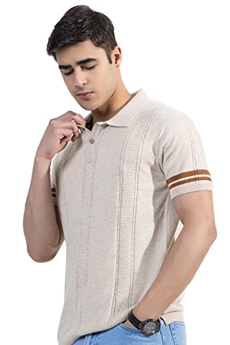 Armisto Men's 100% Cotton Fancy Party Polo T-Shirt/Neutral Colour
