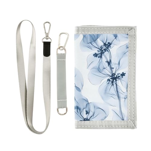 FOLIOSA Kids Wallet for Boys Girls Clear Floral Print Youth Wallet with Zipper Pocket Card Holders, Novelty Wallet 4.9×2.9 in