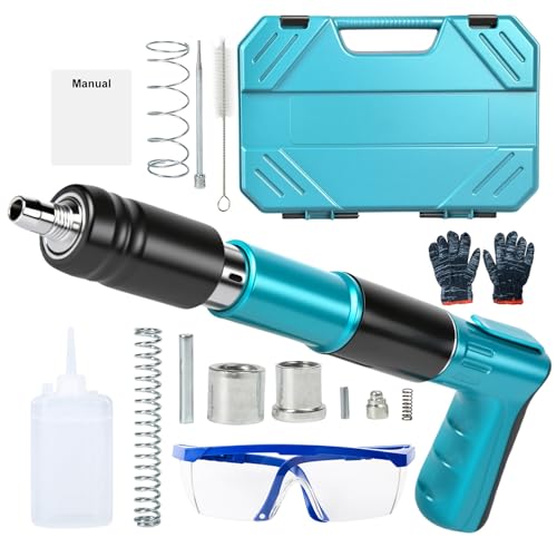 Telituny Manuelle Nagelpistole für Beton & Stahl, Mini Beton-Nagelpistole mit 5 Leistungsstufen, Leise Nagelschussgerät, Tragbare Bolzenschussgerät Betonnagler, für Beton, Decke, Holz, Wandbefestigung