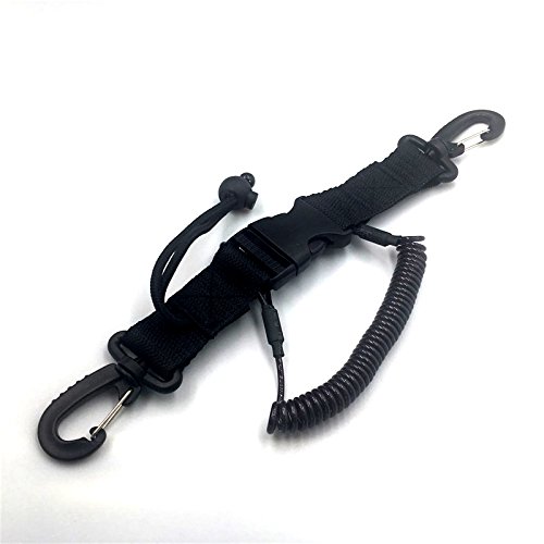 Diving Lanyard Spring Coiled Lanyard with Quick Release Buckle Anti-Lost Spring Dual Clips Cameras, Dive Knife Dive Lights