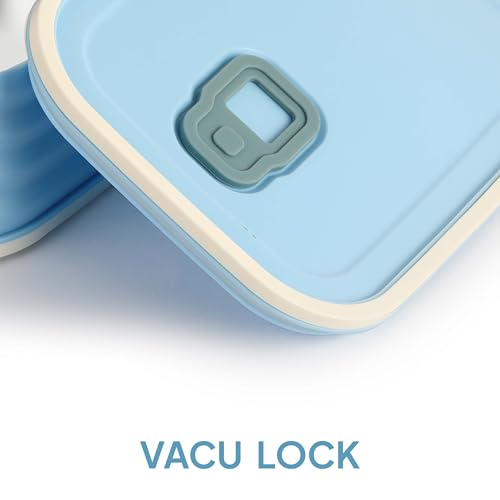 Image of CELLO Fresh Pack Large Stainless Steel Insulated Lunch Box for Office & Daily Use, Sky Blue | Food Grade, Microwave Safe Airtight Hot Case Tiffin Meal Snacks Lunch Box for Kids, Travel & Picnic